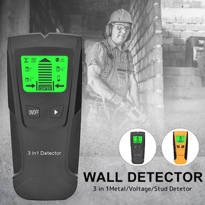 lot 1103 image: 3 In 1 Metal Detector Find Metal Wood Studs AC Voltage Live Wire Detect Wall Scanner Electric Box Finder Wall Detector-Black