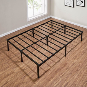 lot 1106 image: 14 Heavy Duty Slat Bed Frame, King Black Steel