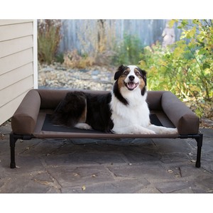 lot 1134 image: K&H Cooling Cot Pet Dog Bed, Large, ChocolateBlack Mesh