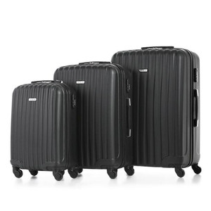 lot 1150 image: ABQ Luggage Dual Spinner Hardside 3-Piece Luggage Set Black