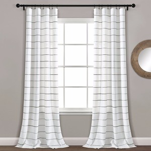 lot 1164 image: Ombre Stripe Yarn Dyed Cotton Window Curtain Panel Set