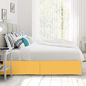 lot 1178 image: Nestl Bedding Pleated Bed Skirt, Easy Fit Bed Skirt, 14�� Inch Tailored Drop Bed Skirt, Soft Double Brushed Premium Microfiber Ruffle Bed Skirt, Luxury Bedskirt, Hotel Quality Bed Ruffle, Queen Bed Skirt Yellow