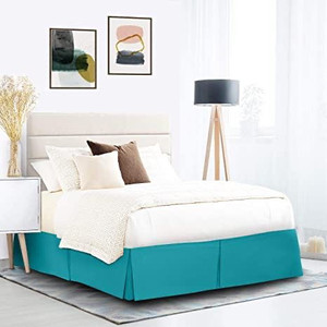 lot 1179 image: Nestl Bedding Pleated Bed Skirt, Easy Fit Bed Skirt, 14�� Inch Tailored Drop Bed Skirt, Soft Double Brushed Premium Microfiber Ruffle Bed Skirt, Luxury Bedskirt, Hotel Quality Bed Ruffle, Full Bed Skirt Teal
