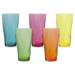 lot 1182 image: Creativeware Creative Bath Twist 24-Ounce Assorted Plastic Tumblers, Set of 10 Cups
