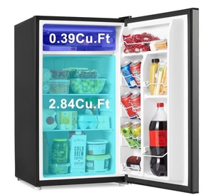 lot 1192 image: Galanz 3.3 cu ft Single Door Mini Fridge, Stainless Steel Front