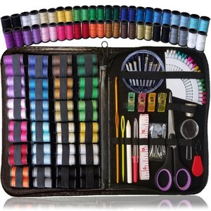 lot 2012 image: SEWING KIT, Over 110 Quality Sewing Supplies, 48 Spools of Thread, XL sewing kit for DIY, Beginners, Emergency, Kids, students, dorm, Travel and home