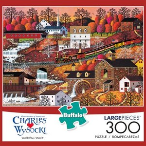 lot 2014 image: Buffalo Games - Charles Wysocki - Waterfall Valley - 300 Piece Jigsaw Puzzle