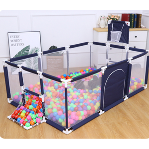 lot 2018 image: 91 Inch Large Kid Baby Playpen Playard With Basketball Hoop,Folding Breathable Mesh Infant Children Play Game Fence for Indoors Outdoors Home