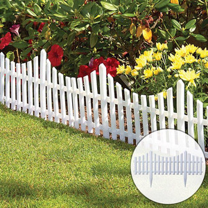 lot 2021 image: 12pcs Decorative Garden Fence 13 in x 24 in ( Each) Rustproof Plastic Garden Fencing Panel Animal Barrier Iron Folding Edge Border Fence Ornamental for Patio Landscape Vegetable Bed