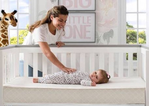 lot 2043 image: Delta Children Twinkle Stars Fiber Core Crib and Toddler Mattress  Waterproof  Lightweight  GREENGUARD Gold Certified (NaturalNon-Toxic)