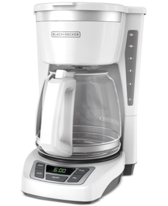 lot 2044 image: BLACKDECKER 12-Cup Programmable Coffeemaker, White, CM1160W
