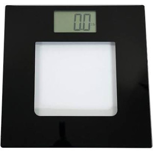 lot 2048 image: Extra Wide Digital Glass Talking Bathroom Scale Visual & Voice Display Scale