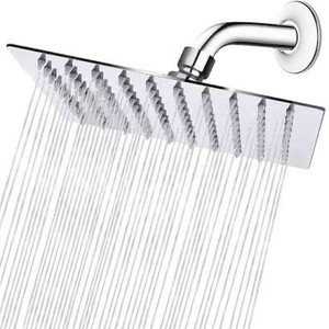 lot 2051 image: NearMoon HIGH PRESSURE Rain Shower head, NearMoon High Flow Stainless Steel Square ShowerHead, Pressure Boosting Design, Awesome Shower Experience Even At Low Water Flow (8 Inch, Chrome Finish)