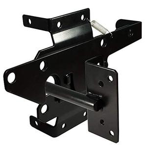 lot 2077 image: KDUP Self-Locking Gate Latch Heavy Duty Post Mount Automatic Gravity Lever WoodPVC Fence Gate Lock with Fasteners Hardware,for Secure Pool Yard  Garden, Steel,Black