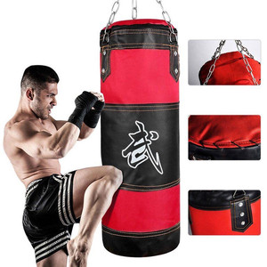lot 2090 image: Myriann 9 PCSSet Unfilled Heavy Boxing Punching Bag Training Gloves Speed Set Kicking MMA(100CM)