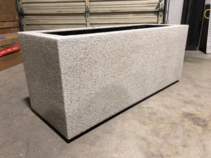 lot 9027 image: PolyStone Planters Milan Tall 46 in. x 17 in. Trough, Sandstone Granite