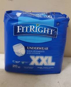 lot 6556 image: FitRight Anti-Leak Guard XXL Disposable Underwear 4 Packs Of 2080 Total