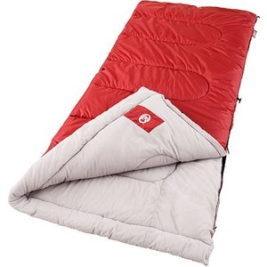 lot 6558 image: Coleman Palmetto 40°F Rectangle Adult Sleeping Bag, Red