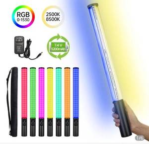 lot 16605 image: YP360 RGB Full Color LED Light Stick 2500K-8500K Bi-Color Handheld Lighting Effects CRI 95 TLCI 97 for Canon Nikon Sony Camera, Plug Included is EU Plug, Not US Plug