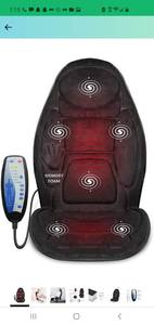 lot 16617 image: Snailax Memory Foam Massage Seat Cushion - Back Massager with Heat,6 Vibration Massage Nodes & 2 Heat Levels, Massage Chair Pad for Home Office Chair