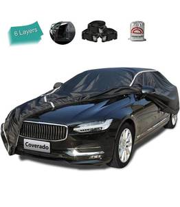 lot 16631 image: Waterproof Car Cover for Automobiles All Weather - Coverado Outdoor Full Car Covers with Zipper Door, Cotton Backing Snowproof UV Protection Windproof