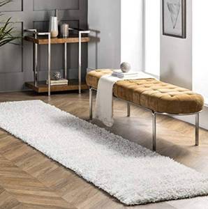 lot 16652 image: nuLOOM Cozy Soft & Fluffy Solid Shag Runner Rug, 2 6 x 6, White
