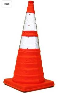 lot 16655 image: Lot of 4 Eurow Reflective Collapsible Safety Cone, 28 Inches