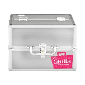 lot 16666 image: Caboodles Goddess 4 Tray Train Makeup Case, Silver