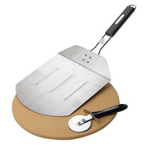 lot 16679 image: Cuisinart� Alfrescamor Pizza Grilling Pack 3 PC Box - 13 Pizza Stone, Folding Handle Pizza Peel And Pizza Cutter
