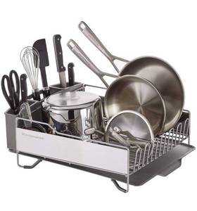 lot 16700 image: KitchenAid Full Size Dish Rack Light Grey