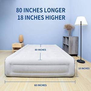 lot 16721 image: DIDO Air Mattress with Built-in Pump, Queen Size Air Bed with Flocked Top and Sides, Elevated 18� Inflatable Bed Blow-up Bed for Guests