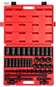 lot 16731 image: Sunex 2568, 12 Inch Drive Master Impact Socket Set, 43-Piece, SAE, 38 Inch - 1-12 Inch, StandardDeep, Cr-Mo Alloy Steel, Radius Corner Design, Dual Size Markings, Heavy Duty Storage Case