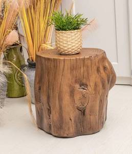 lot 16753 image: Ball & Cast Faux Wood Stump Stool Accent Table 18.325Wx15.35Dx16.54H Brown...