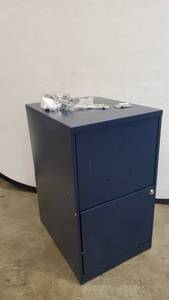 lot 16755 image: Navy Blue Metal File Cabinet, 14W18D25H