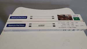lot 16765 image: Lot of 2 Square Purified Fixture 2ft LED Tube Lights,