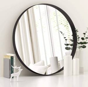 lot 16781 image: Black Round Wall Mirror for Bathroom - 22