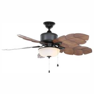 lot 16796 image: Home Decorators Palm Cove 52 in. LED Natural Iron Ceiling Fan & Light Kit 51422