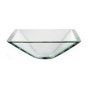 lot 2928 image: KRAUS Square Glass Vessel Sink in Clear