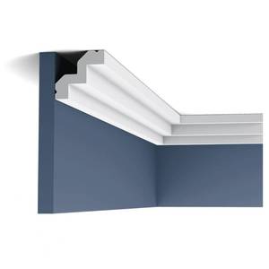 lot 2965 image: Orac Decor Flexible Polyurethane Crown Moulding Primed White Face 2-78in x 78in Long- Retail$77.98