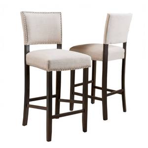 lot 2978 image: Mayfield Contemporary Linen Barstool (Set of 2) by Christopher Knight Home - Retail$232.00