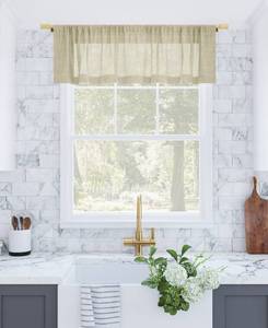 lot 2991 image: Archaeo Slub Textured Cafe Curtain Valance, 56 x 14, 2 Panels