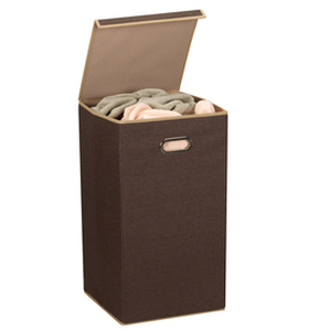 lot 3025 image: Household Essentials Linen Hamper with Lid - Brown
