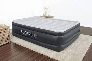 lot 2876 image: SleepLux Queen Air Mattress with Built-in AC Pump  22 Raised Inflatable Airbed