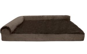 lot 2999 image: Furhaven Pet Espresso Deluxe Chaise Lounge Memory Top Sofa Pet Bed Large Brown