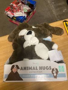 lot 29689 image: Little Miracles Animal Hugs Collection Hooded Blanket with Plush 2 piece set