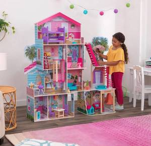lot 29716 image: KidKraft Pool Party Mansion Dollhouse with 26 Accessories - 3 Years 4ft 11 Inches 1.5m