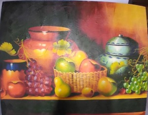 lot 105 image: 39 X 31 Oil Painting on Canvas (has some scratches on lower right corner)