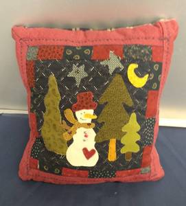 lot 108 image: Decorative Christmas Pillow, 14X14, was kept in plastic bag