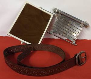 lot 28 image: Adjustable, Hanging Mirror & Belt