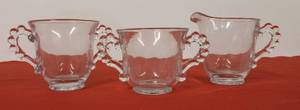lot 34 image: Imperial Candlewick Sugar & Cream Vintage Crystal Set